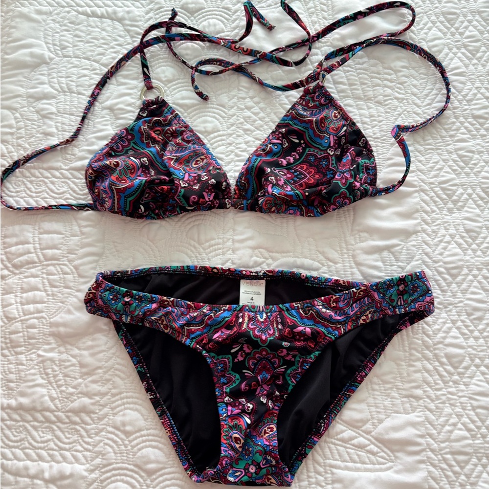 VENUS Paisley Triangle Bikini with Matching Cover-Up.